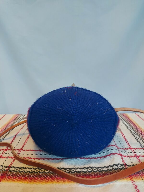 Woven wool bag with leather straps - Image 6