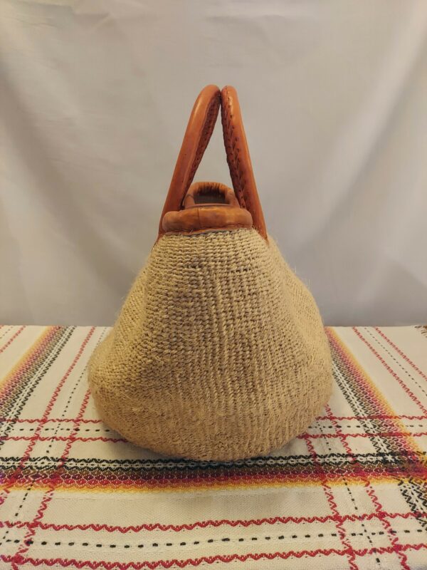 Sisal bag with leather straps - Image 2